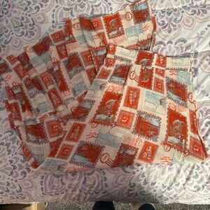 SO Red and Blue Patterned Skirt